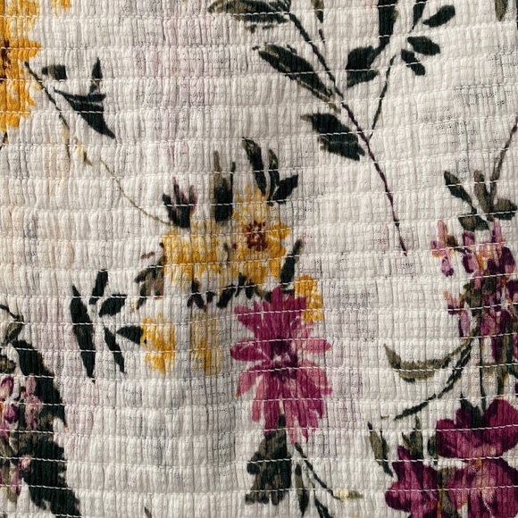 3 for $20 - Dynamite Floral Ribbed Off the Shoulder Cropped Top - Picture 2 of 6